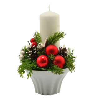 Stroik dekoracyjny ze świecą 154670 mix